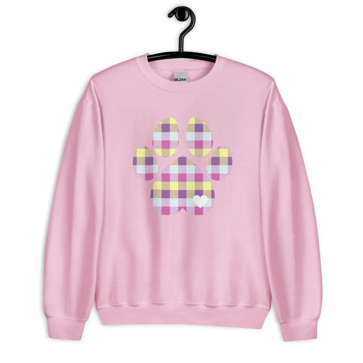 Pastel Plaid Dog Paw Sweatshirt