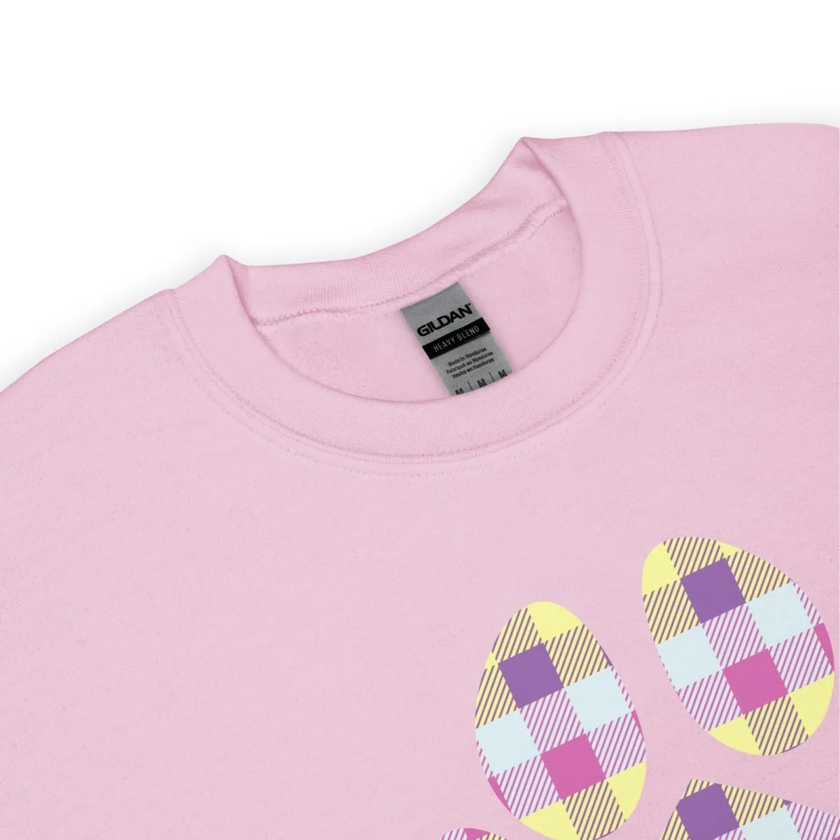 Pastel Plaid Dog Paw Sweatshirt
