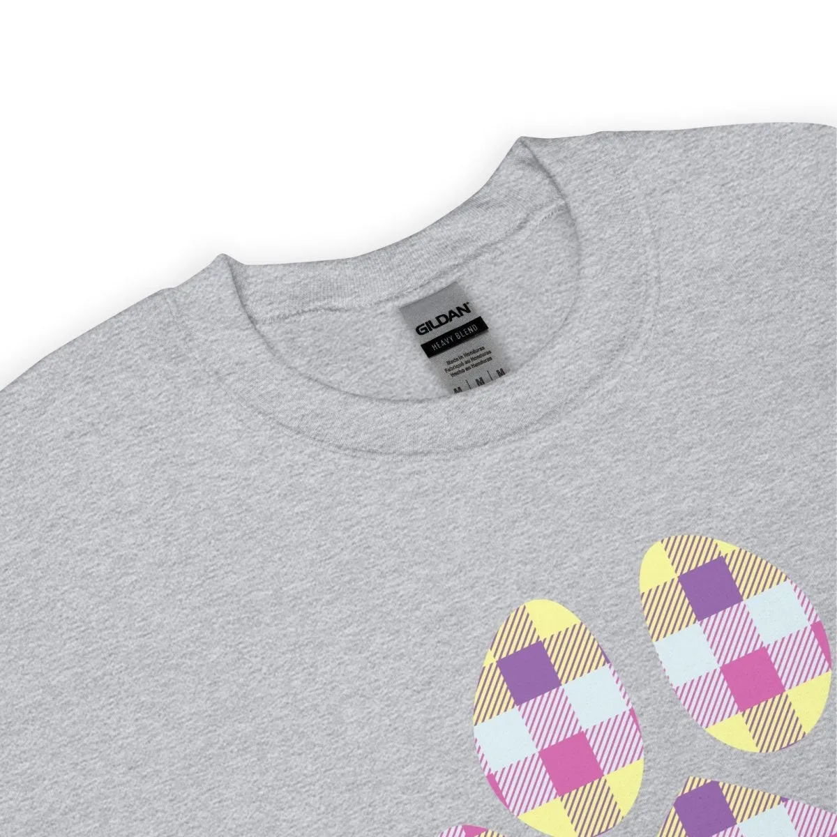 Pastel Plaid Dog Paw Sweatshirt