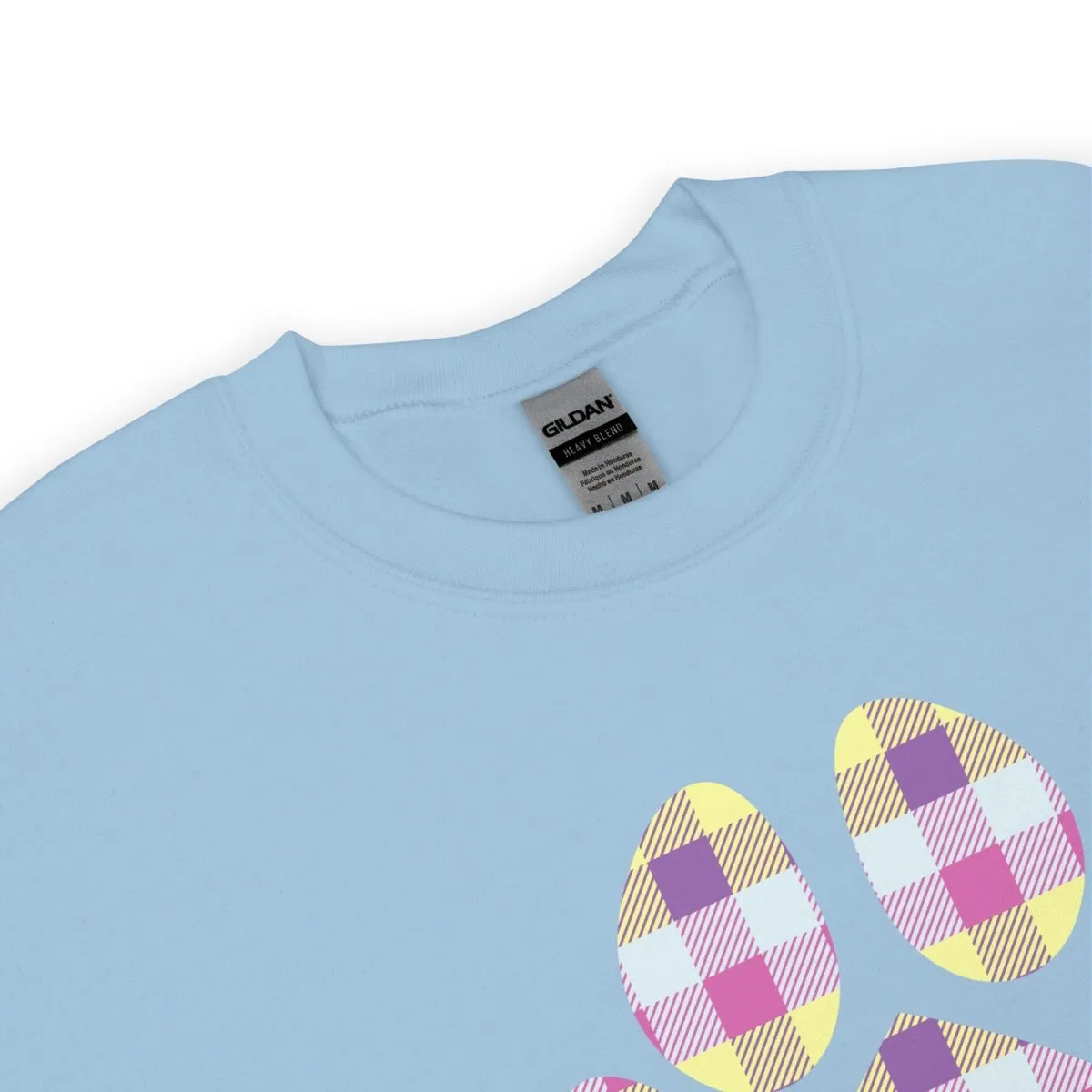 Pastel Plaid Dog Paw Sweatshirt