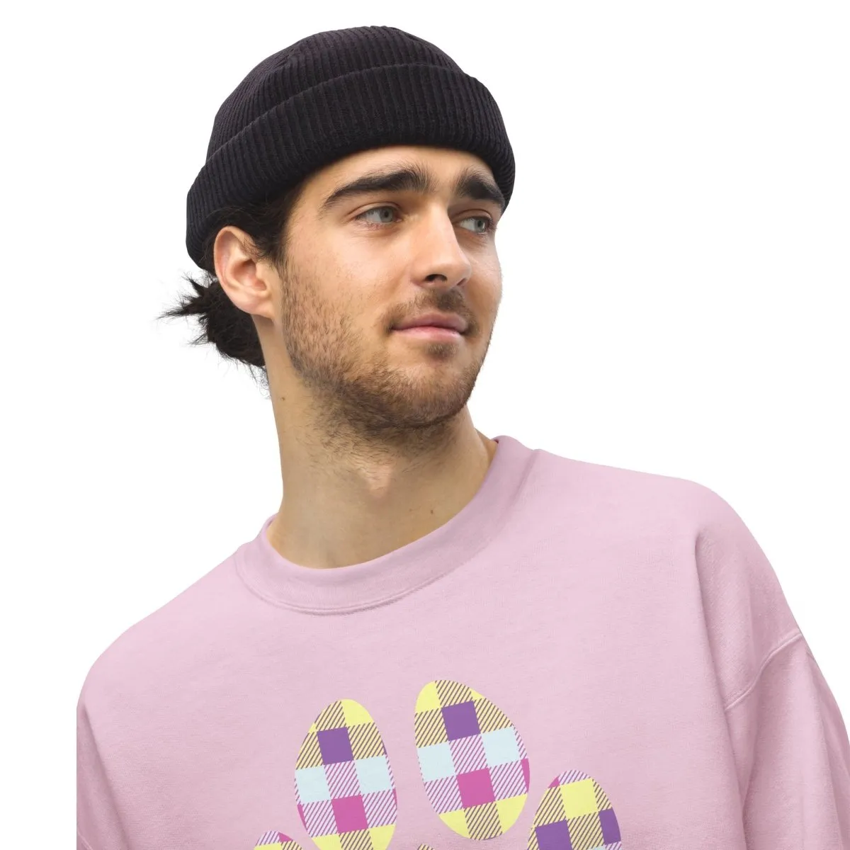 Pastel Plaid Dog Paw Sweatshirt