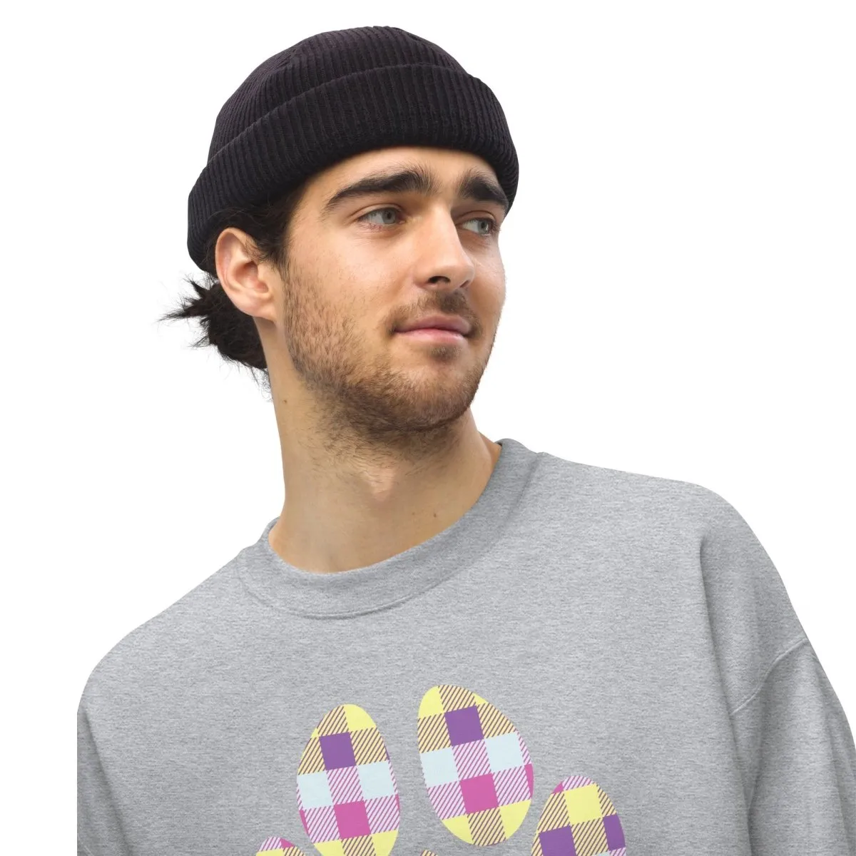 Pastel Plaid Dog Paw Sweatshirt