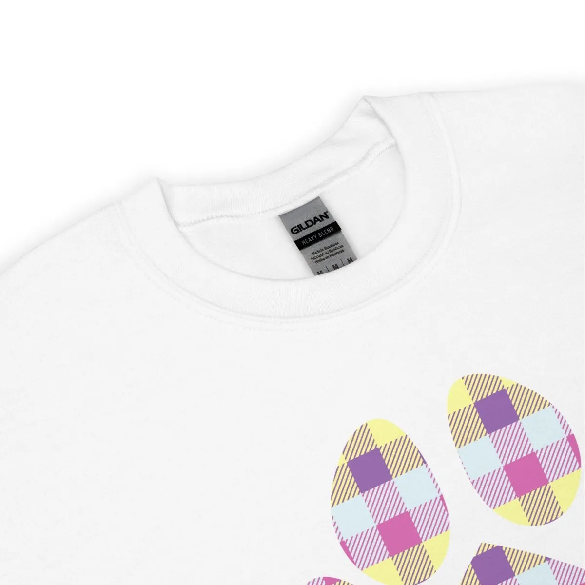 Pastel Plaid Dog Paw Sweatshirt