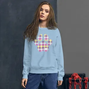 Pastel Plaid Dog Paw Sweatshirt