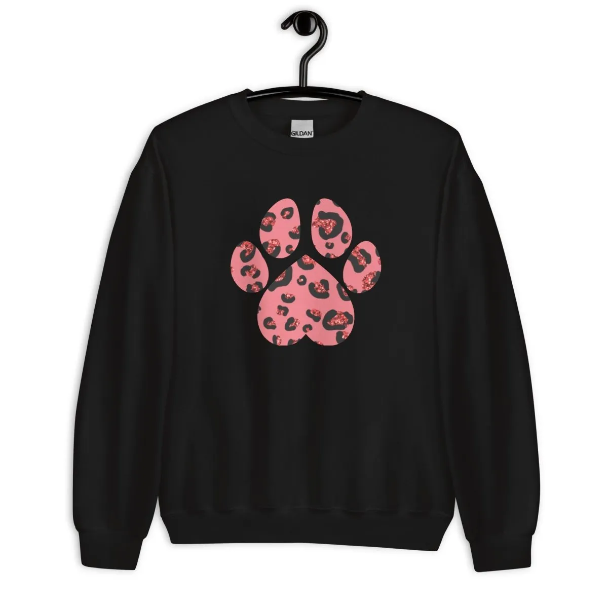 Pink Leopard Print Dog Paw Sweatshirt