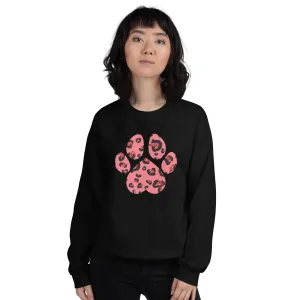 Pink Leopard Print Dog Paw Sweatshirt
