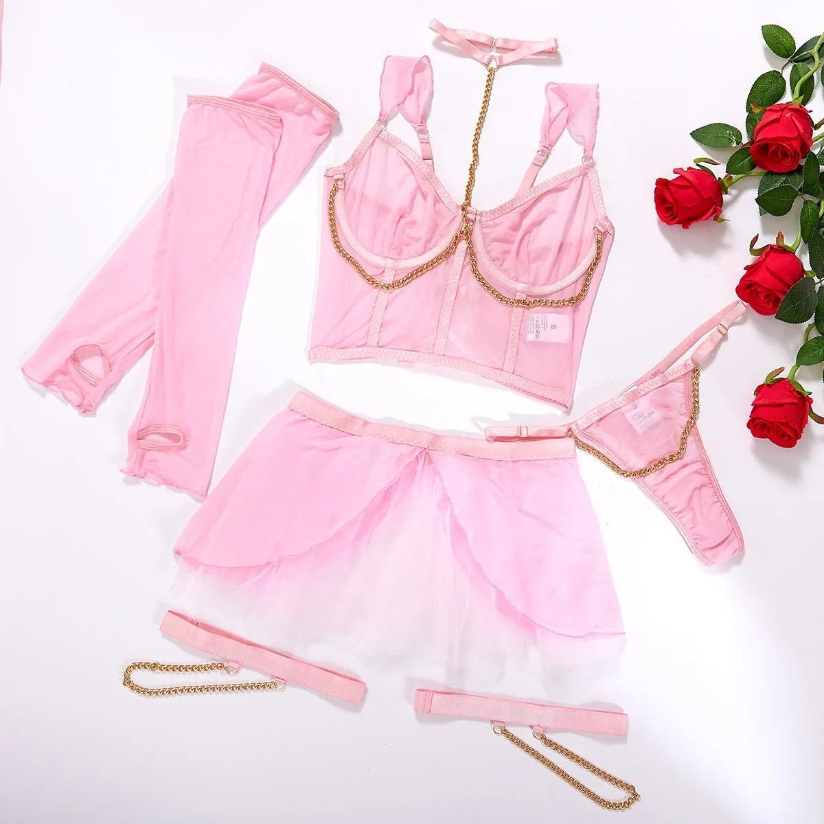 Pink lingerie set KF70569