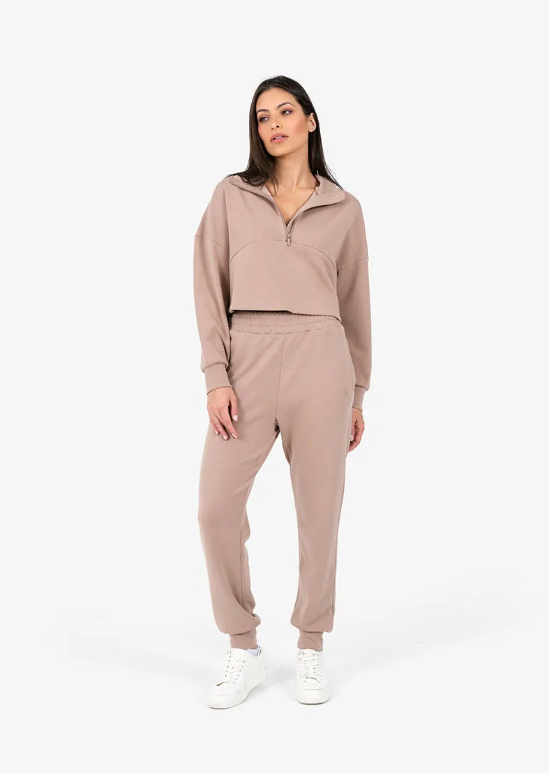 Premium Lounge Half Zip Taupe