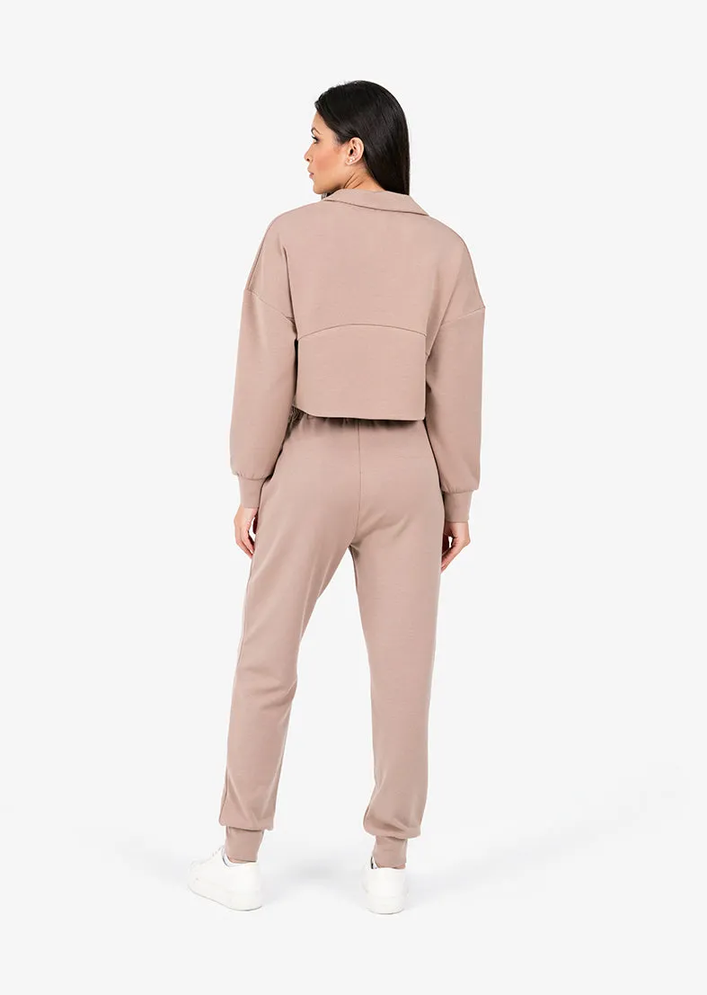 Premium Lounge Half Zip Taupe