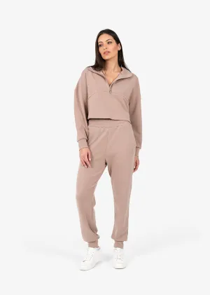 Premium Lounge Half Zip Taupe