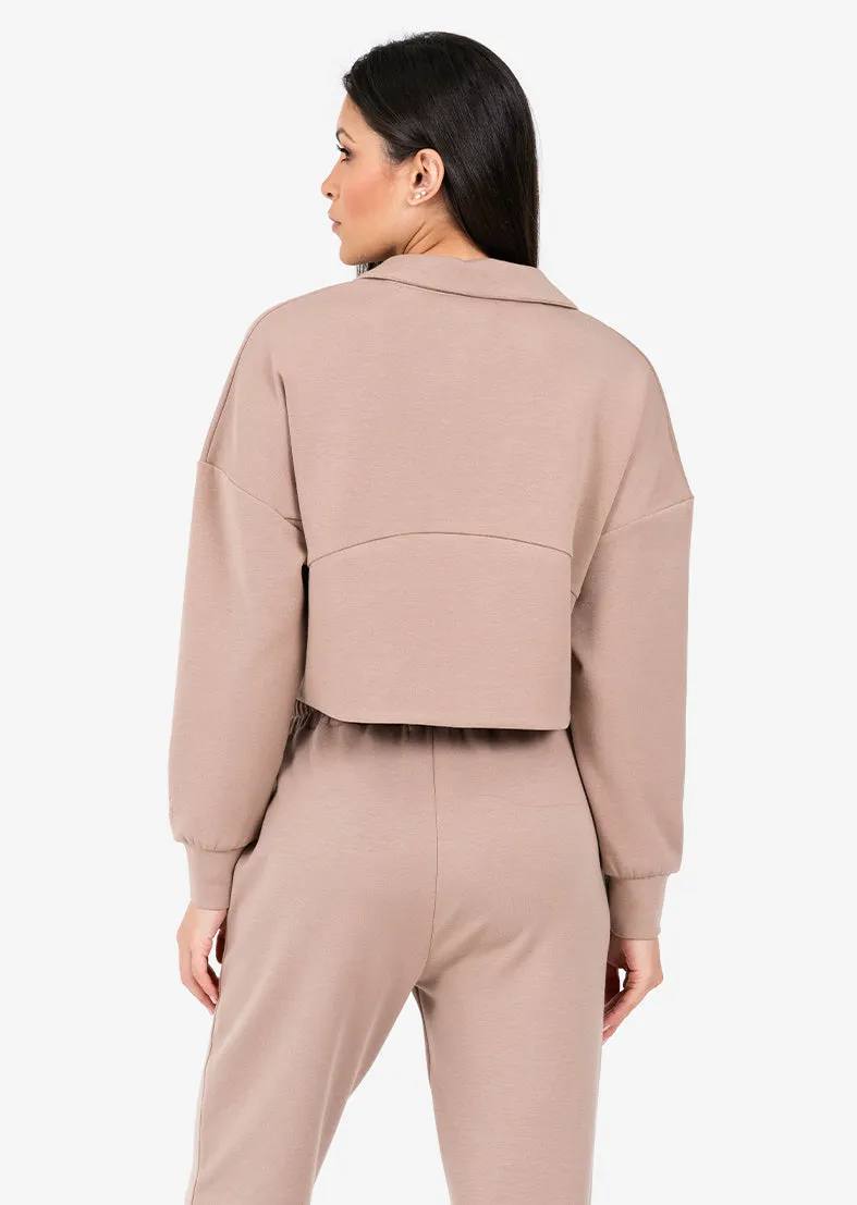 Premium Lounge Half Zip Taupe