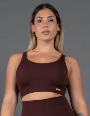 Premium Seamless V5 Low Back Crop Lounge - Gliese (Brown)