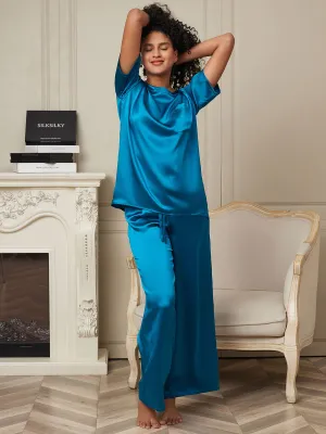 Pure Zijde Korte Mouwen Pyjama Set