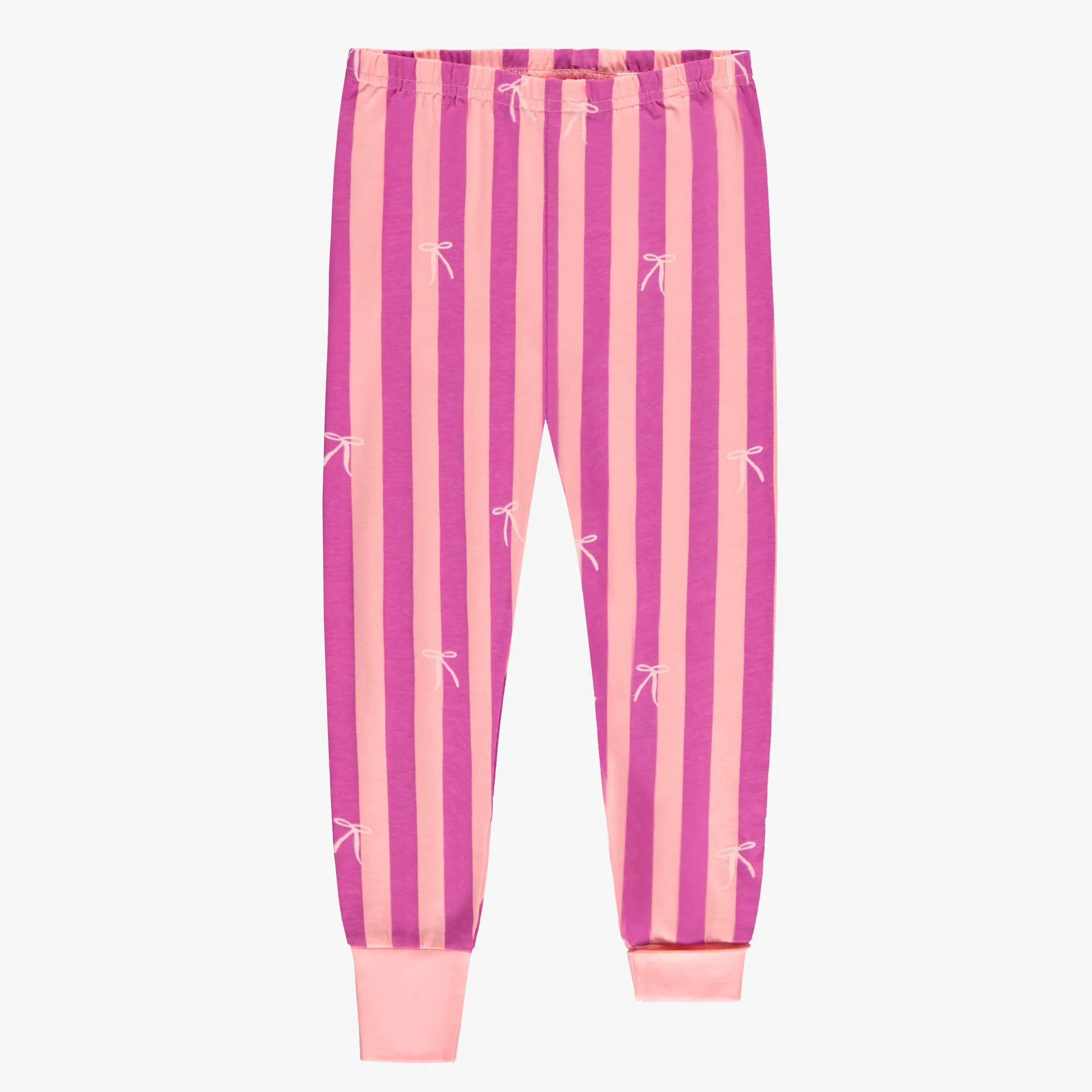 Pyjama deux pièces crème et mauve avec illustration, enfant  || Cream and purple two-piece pajamas, child
