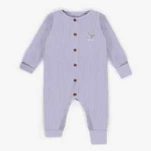 Pyjama évolutif mauve en coton biologique, naissance || Purple pajamas in organic cotton, newborn