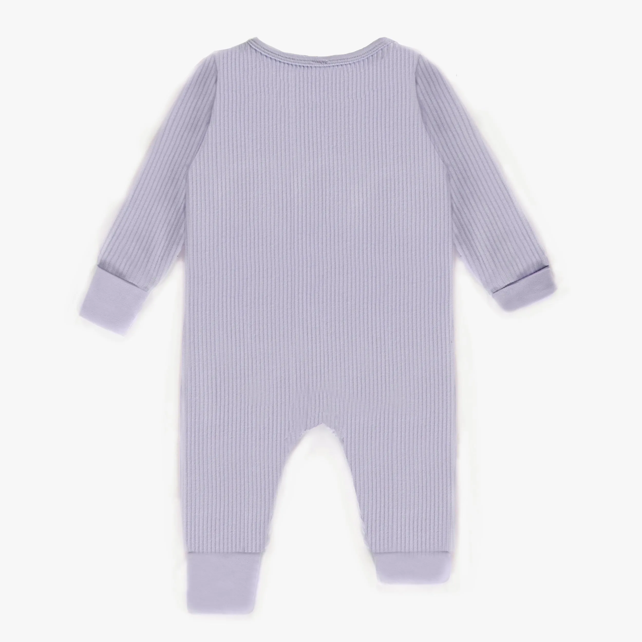 Pyjama évolutif mauve en coton biologique, naissance || Purple pajamas in organic cotton, newborn