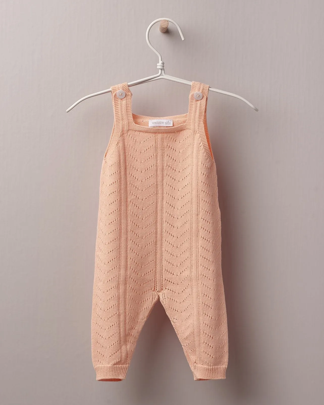 "Ava" Peach Knit Dungarees