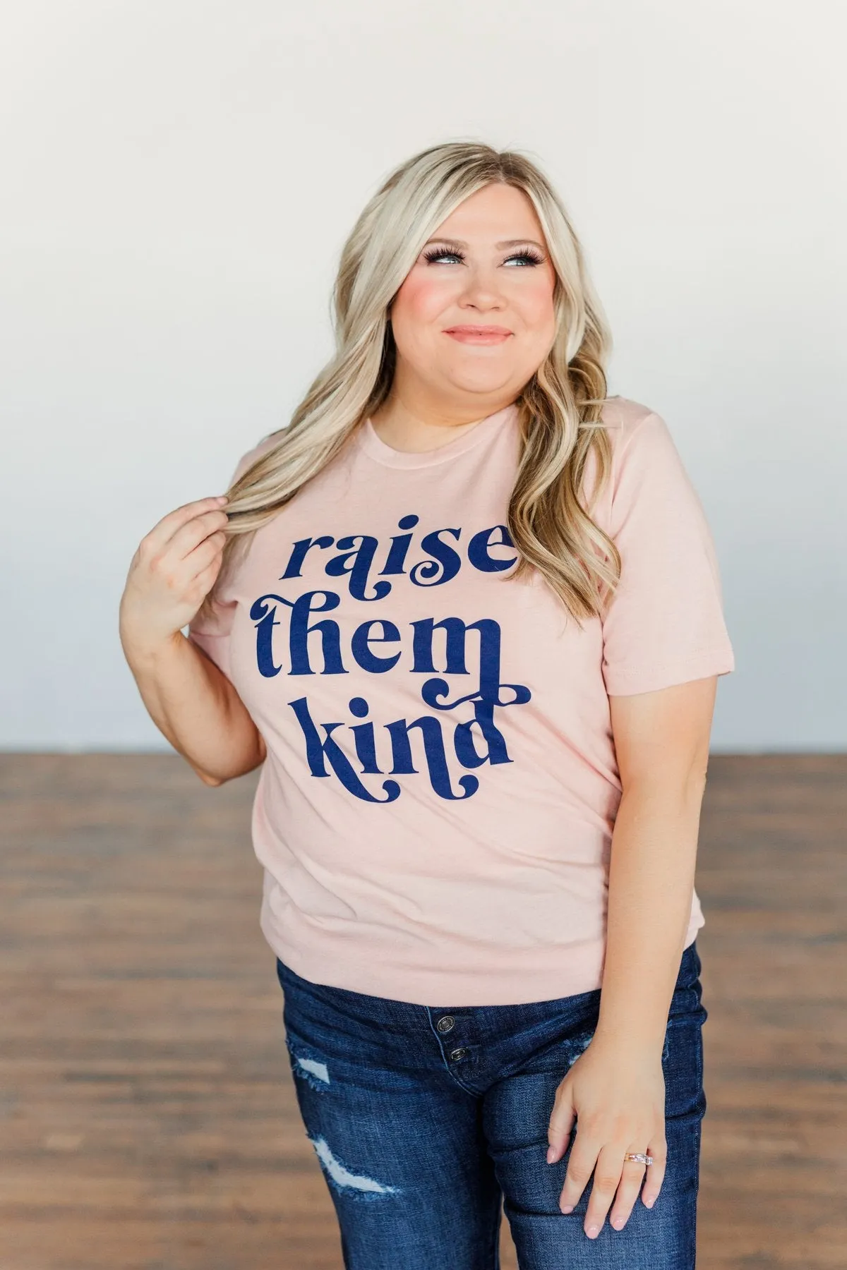 "Raise Them Kind" Graphic Tee- Peach