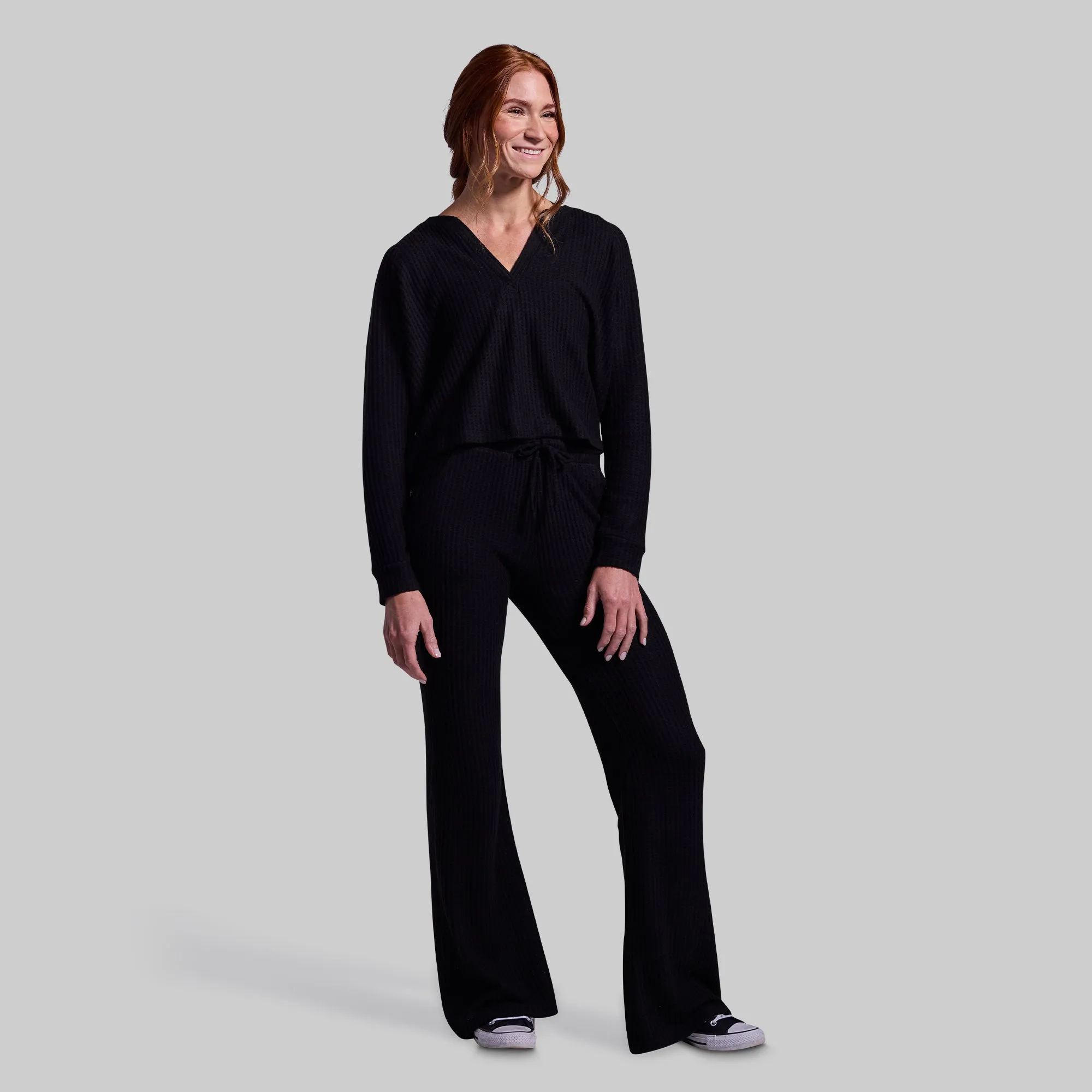 R and R Waffle Long Sleeve (Black)