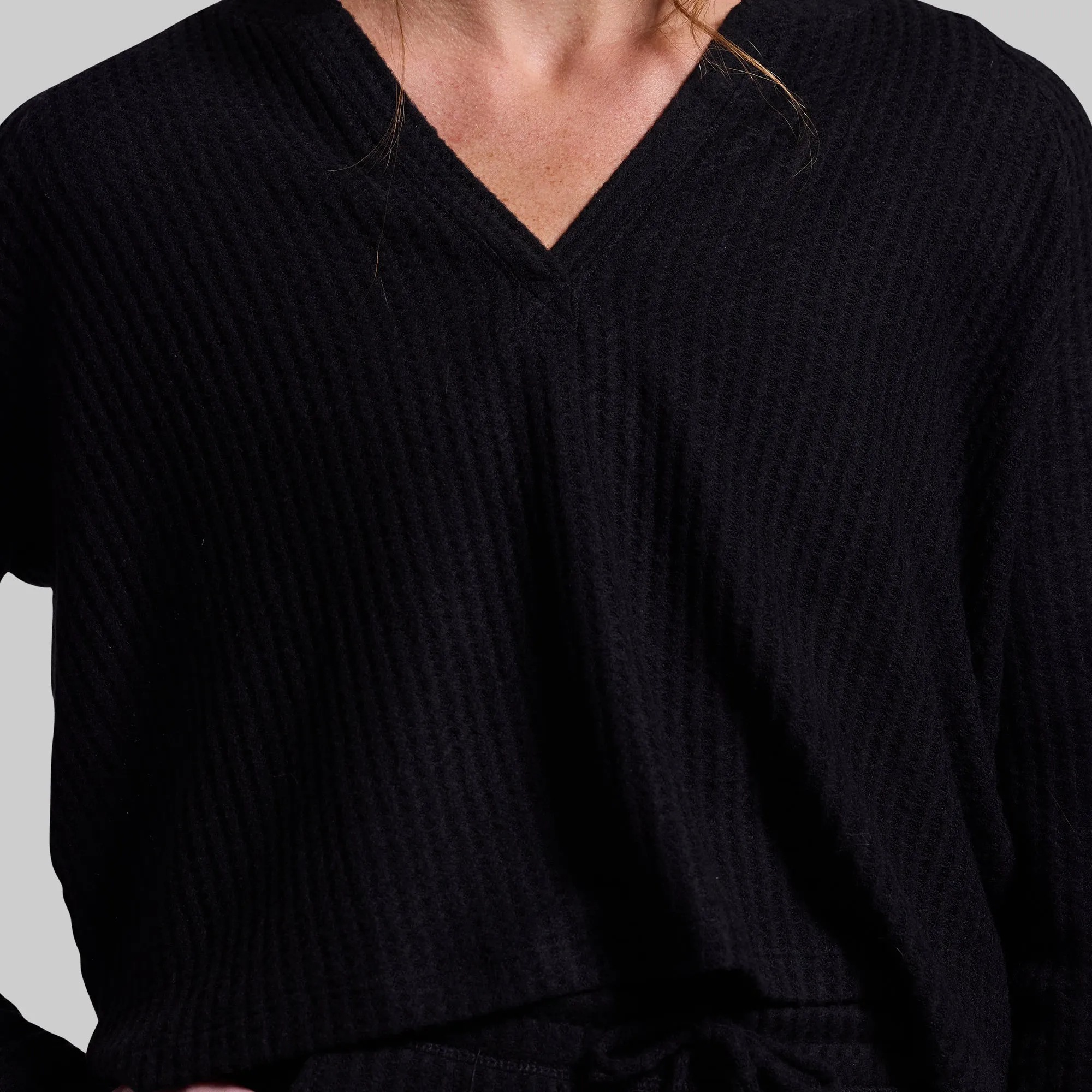 R and R Waffle Long Sleeve (Black)