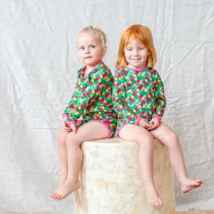 Rainbow Scales - Pink Cosmos | Onesie body suit (age 2-3)