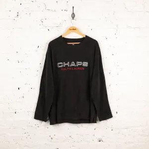 Ralph Lauren Chaps 90s Fleece Sweatshirt - Black - L