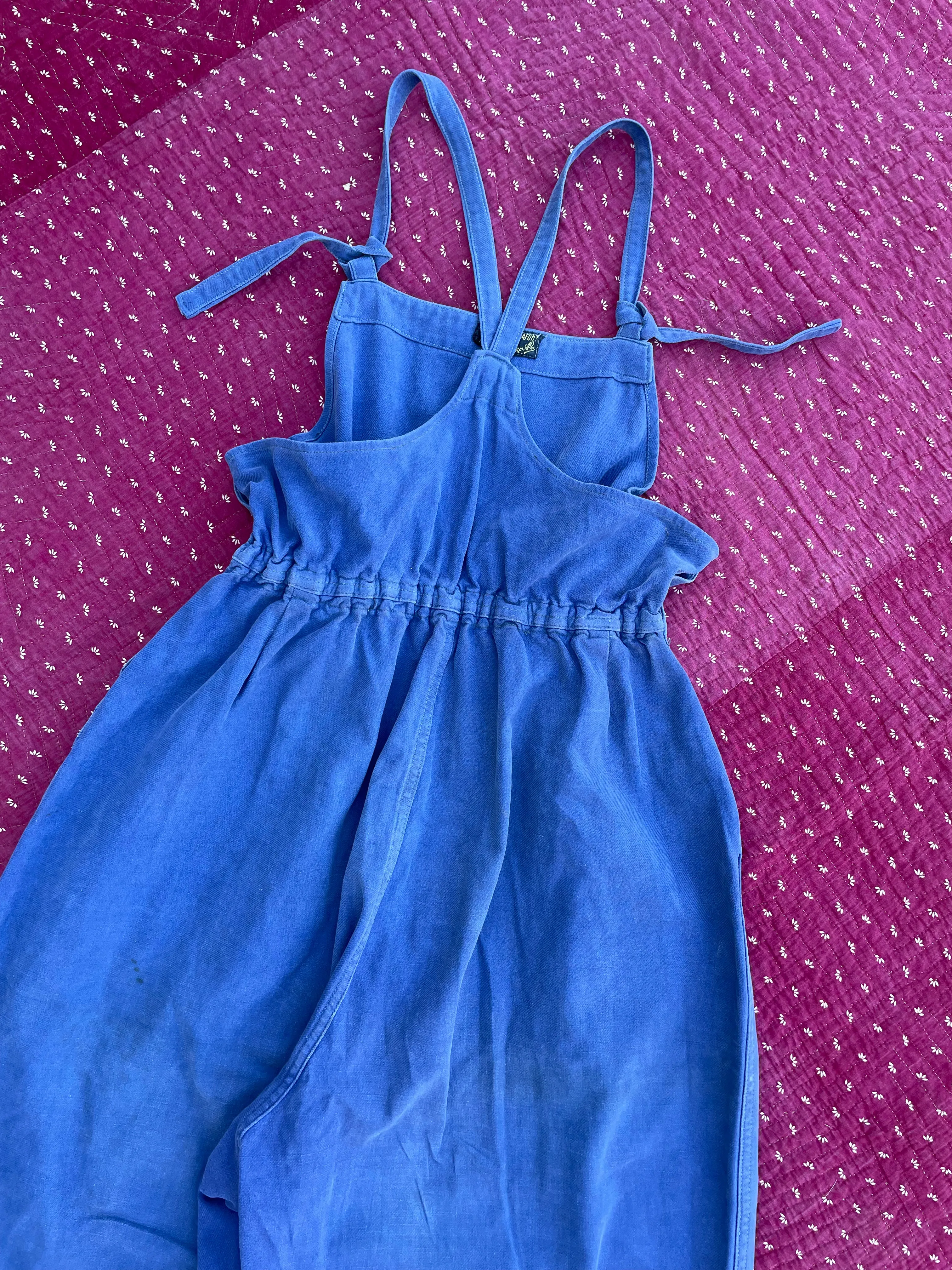 Rare 1940s French Double Side Button Ladies Overalls