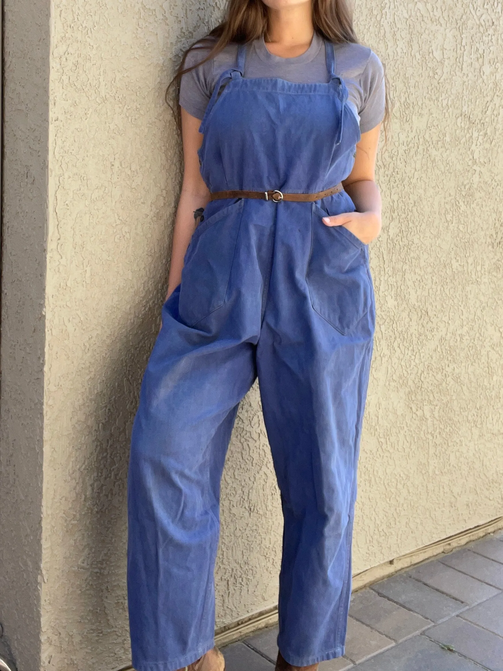 Rare 1940s French Double Side Button Ladies Overalls