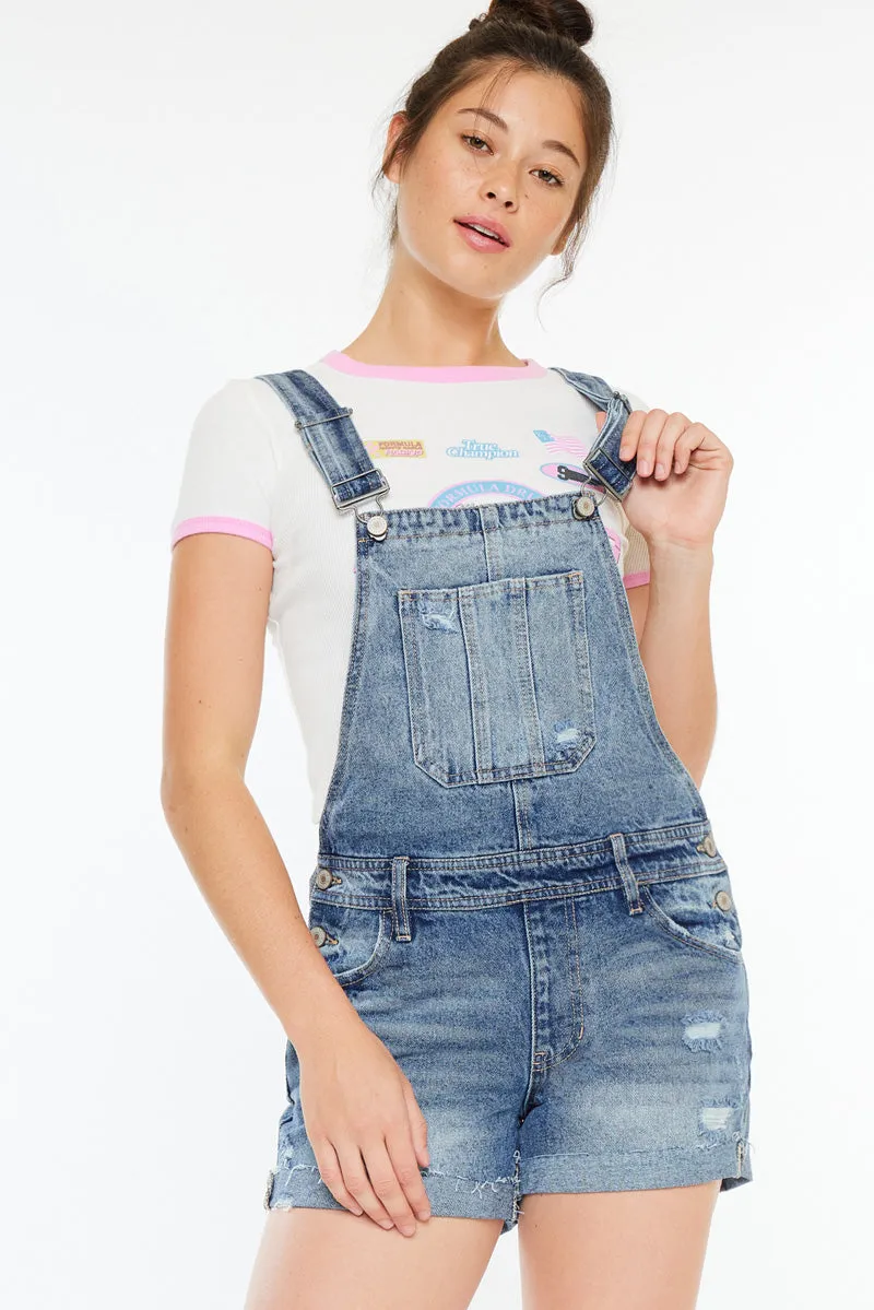 Remedy Mid Rise Overall Shorts