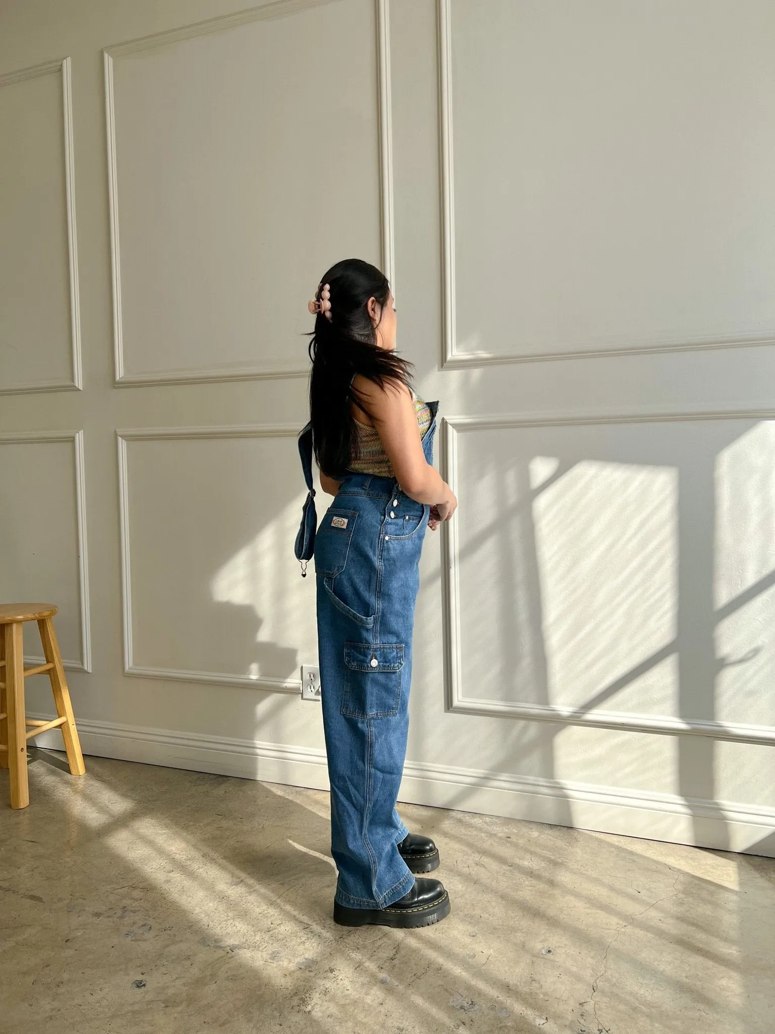 RESTOCKED: Jeanie Denim Cargo Overalls