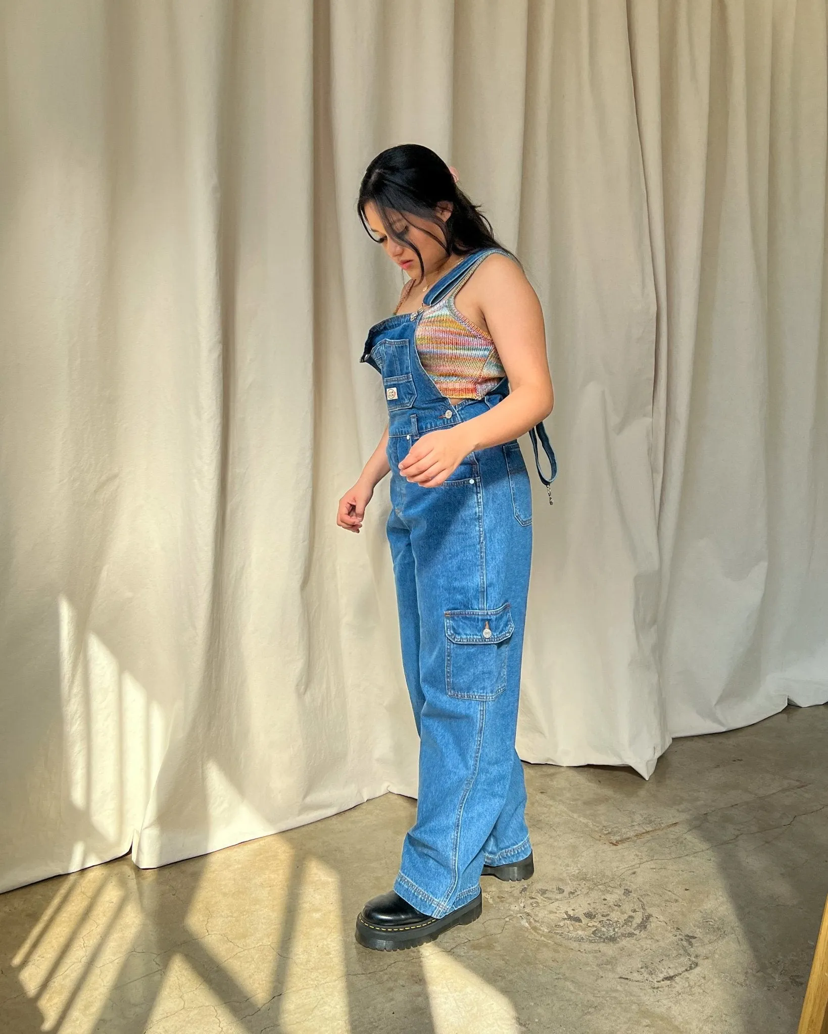 RESTOCKED: Jeanie Denim Cargo Overalls