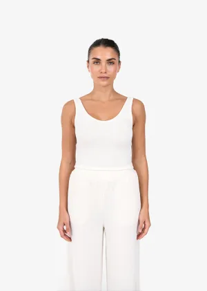 Rib Knit Lounge Cropped Tank Oatmeal FINAL SALE