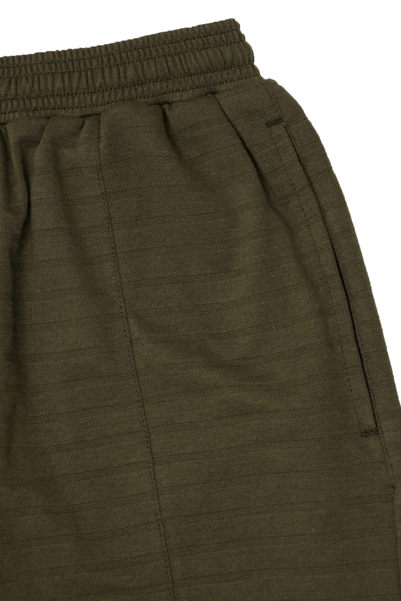 ROGUE SPLIT WIDE PANTS IN OLIVE STRIPED PIQUE