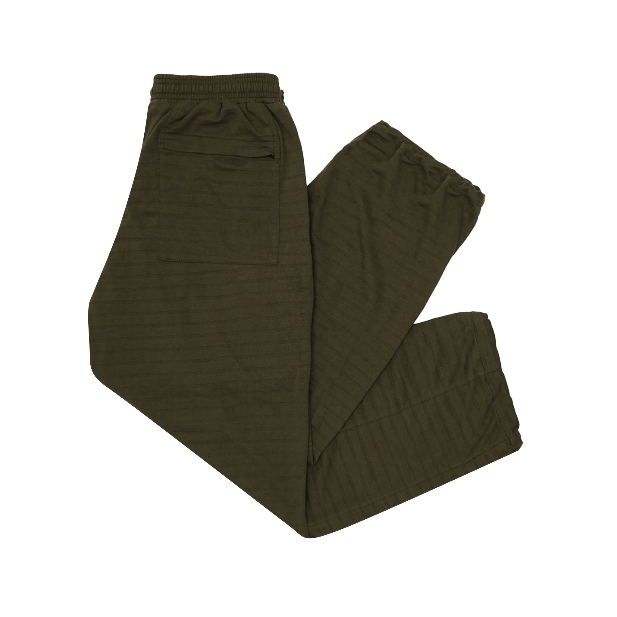 ROGUE SPLIT WIDE PANTS IN OLIVE STRIPED PIQUE