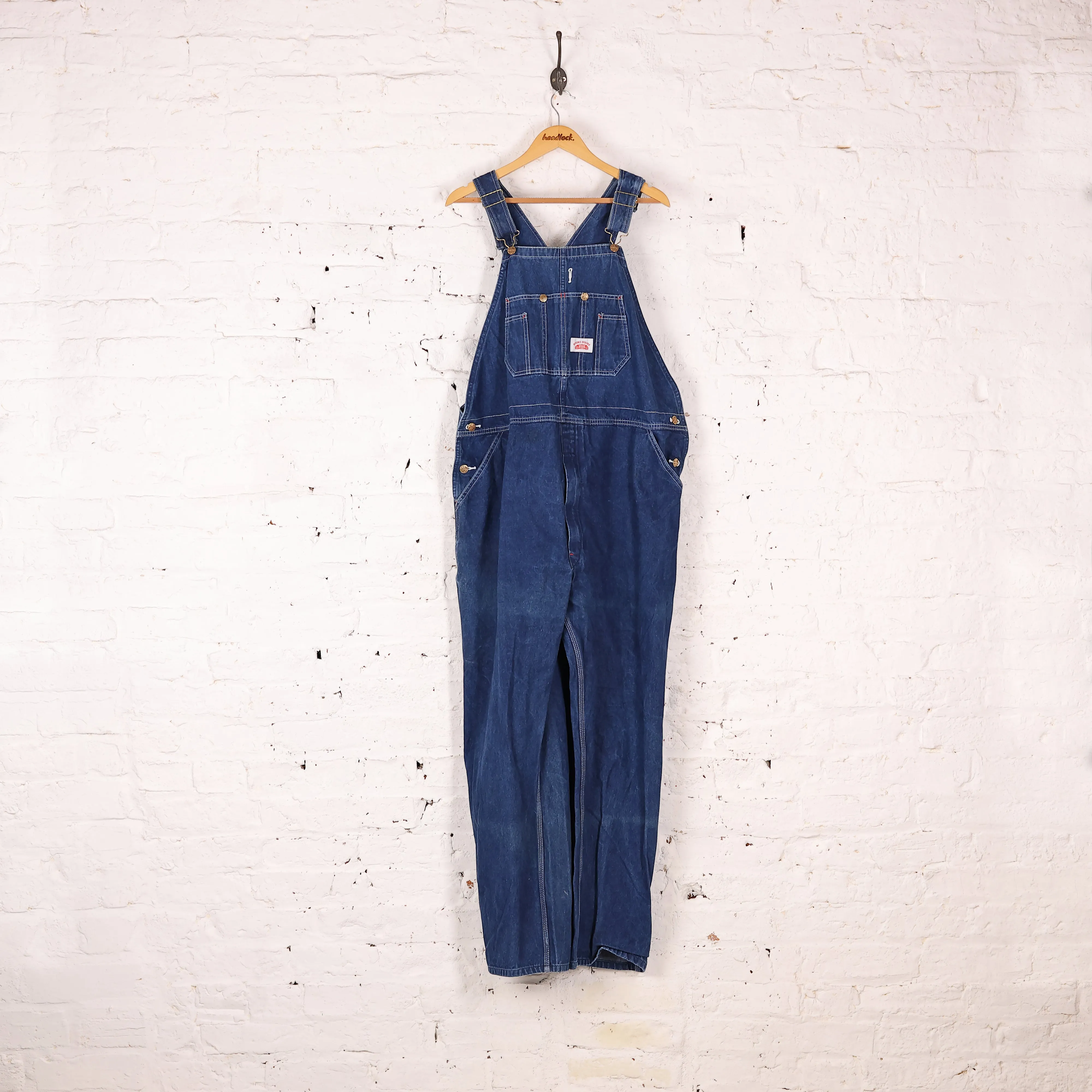 Round House Denim Overalls Dungarees - Blue - XXL