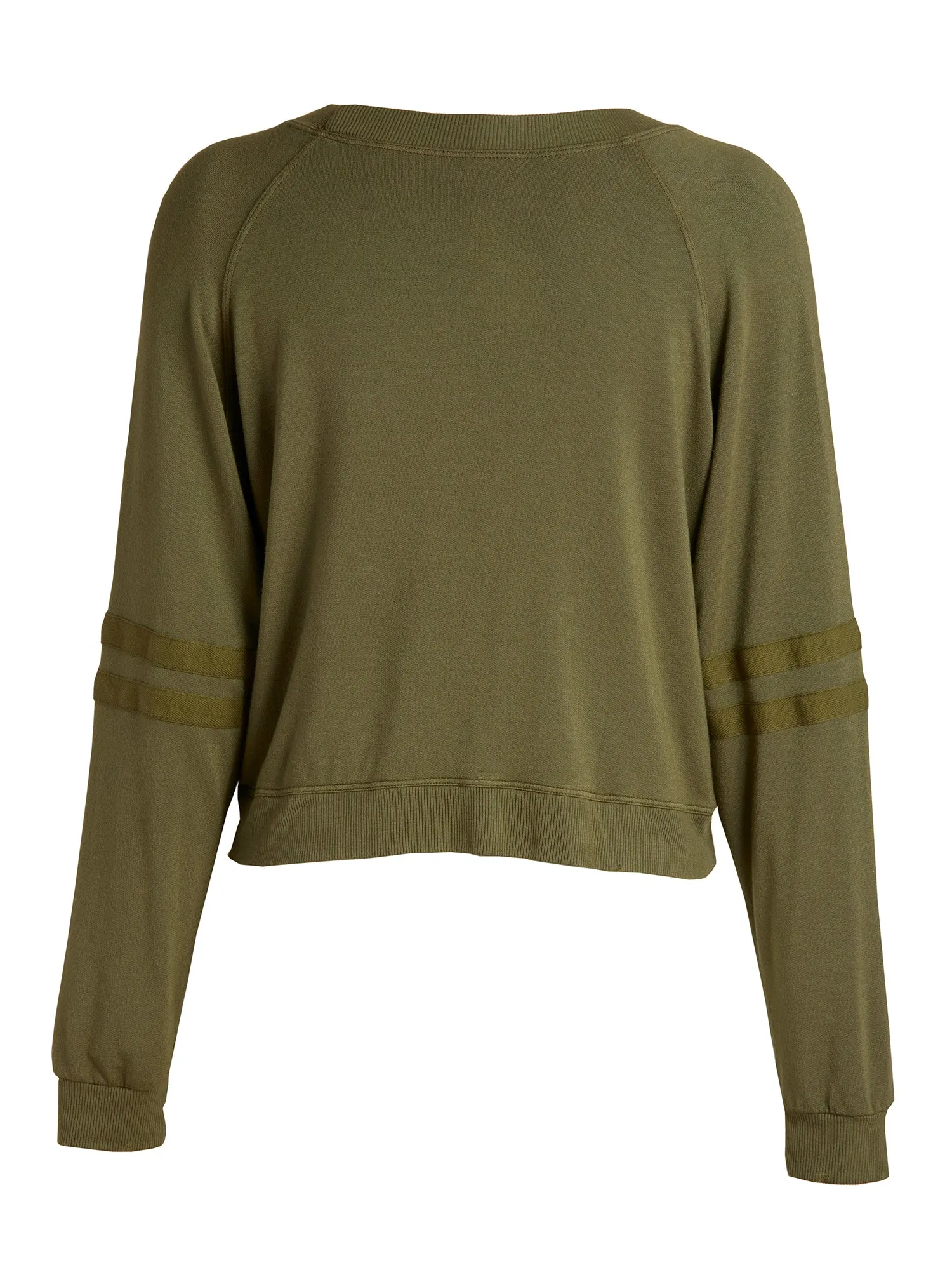Sabina Crop Raglan - Twill Trim