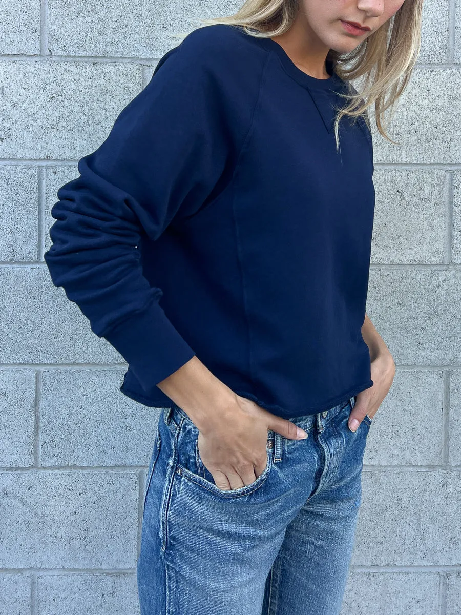 Sara Crewneck in French Terry - Midnight