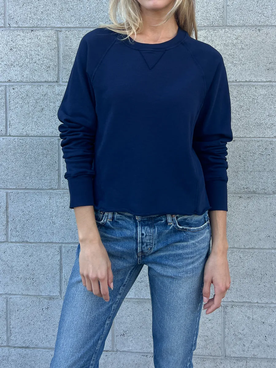 Sara Crewneck in French Terry - Midnight
