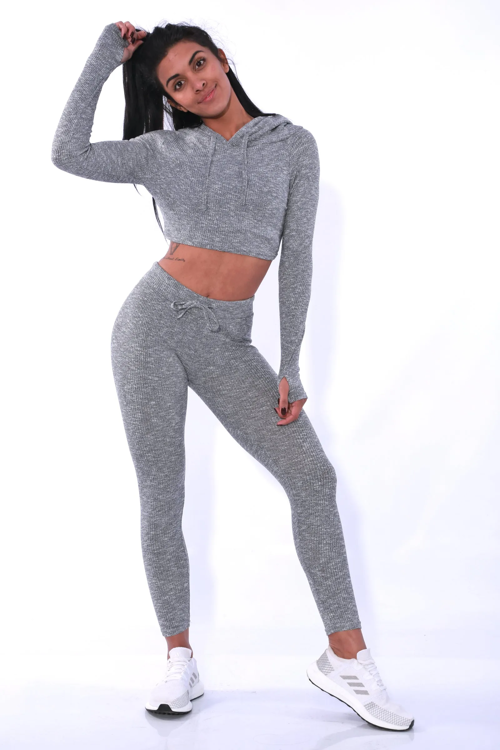 Shapewear TNG Loungie crop hoodie - Grey