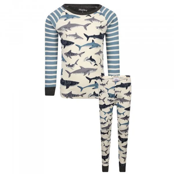 Shark School Organic Cotton Raglan Pajama Set