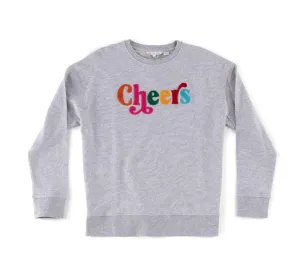 SHIRALEAH "CHEERS" SWEATSHIRT IN GREY
