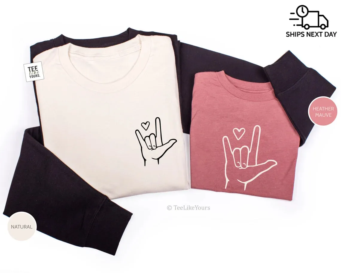 Sign Language - I love you. Mom & Baby matching outfits, Mommy and Me Shirts, Mother's Day Gift, New Mom Shirt, Mom's birthday gift