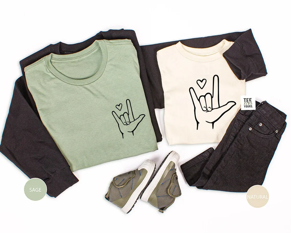 Sign Language - I love you. Mom & Baby matching outfits, Mommy and Me Shirts, Mother's Day Gift, New Mom Shirt, Mom's birthday gift