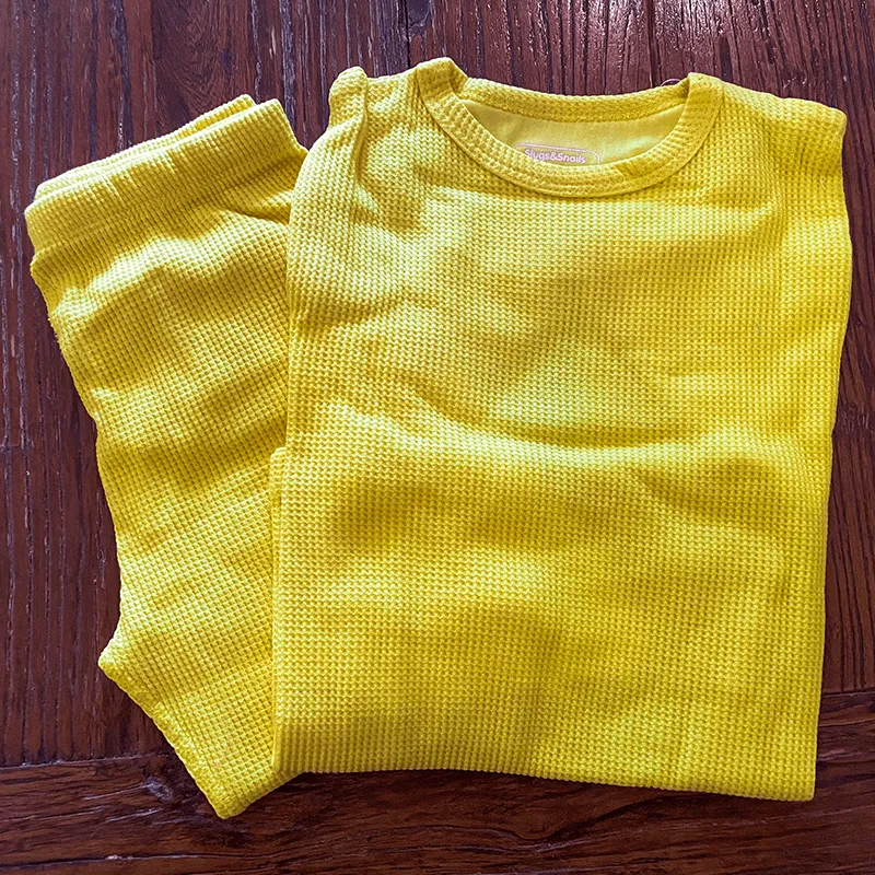 Slugs & Snails Adult Waffle Cotton Set - Sunflower Yellow (Only 2 left! XL)