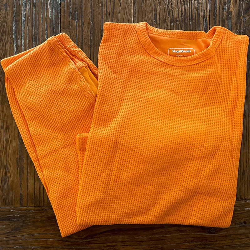 Slugs & Snails Adult Waffle Cotton Set - Sunrise Orange (Only 2 left! XL)