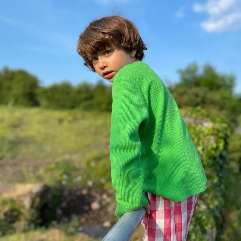 Slugs & Snails Emerald Green Kids Waffle Cotton Set