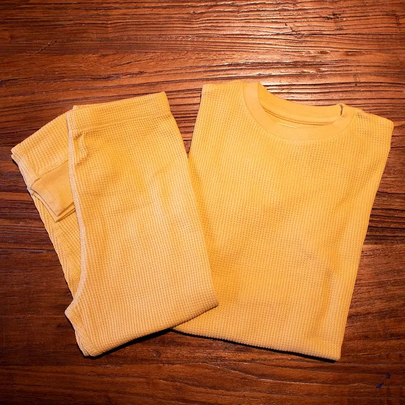 Slugs & Snails Mustard Yellow Kids Waffle Cotton Set