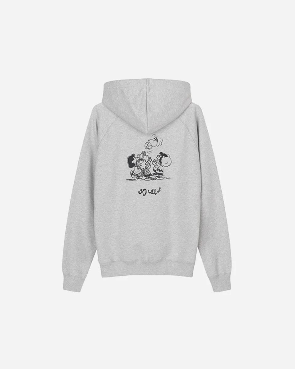 Snoopy Sitting Hoodie - Grey Melange