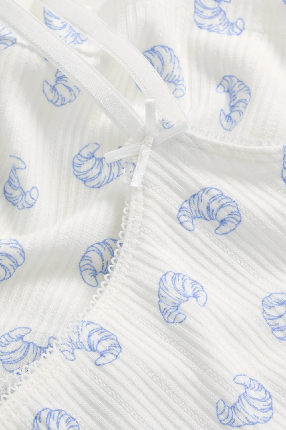 SOFT LOUNGE PYJAMA CAMI TOP - CROISSANT PRINT