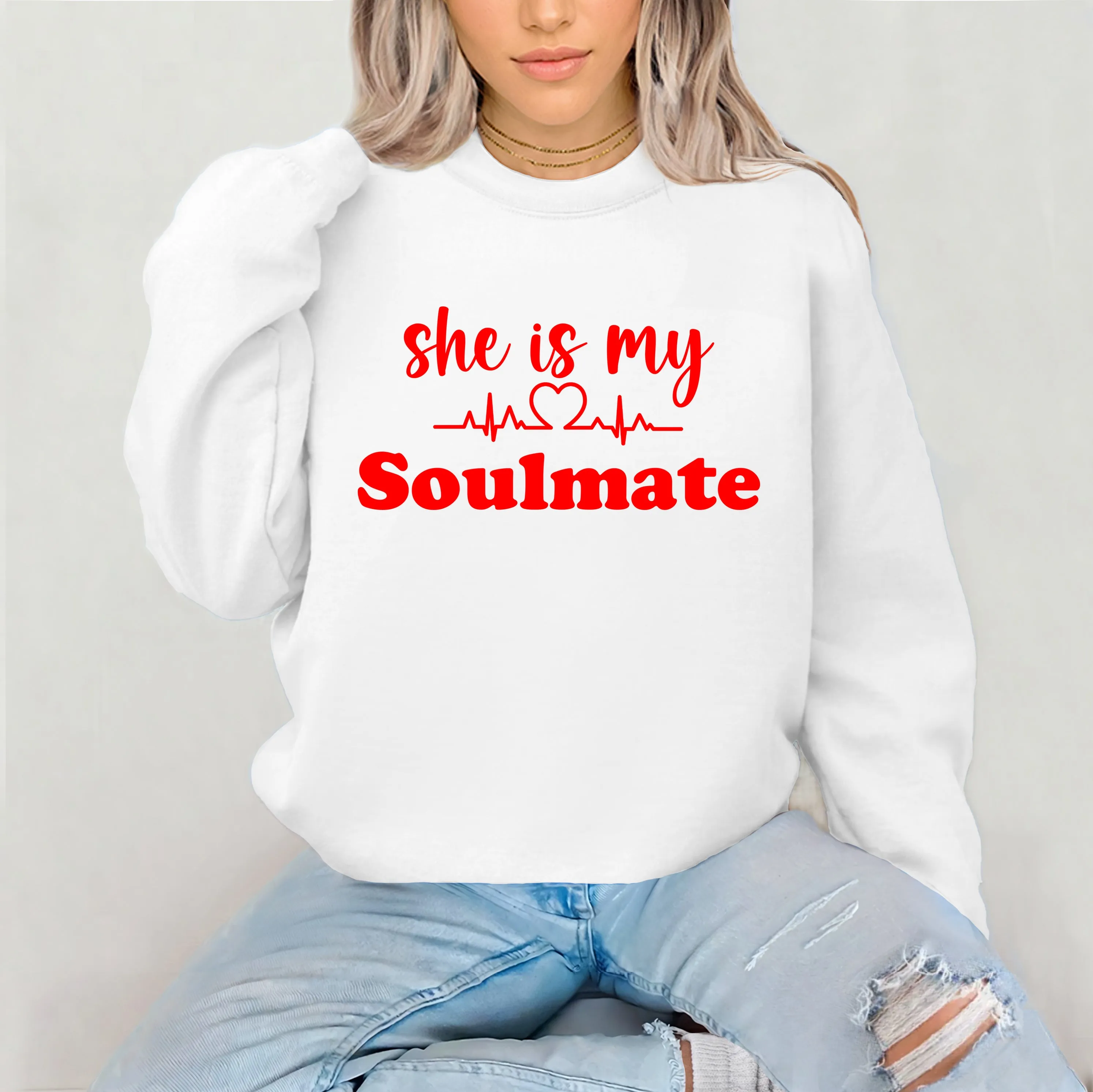 Soulmate Sweatshirt, Lifeline Sweatshirt, Valentine Sweatshirt, Valentines Gift, Couple Gifts, Matching Sweatshirt, Groom Bride Sweatshirt
